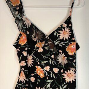 Floral Ruffle Detail Top by The General Good, Size Large